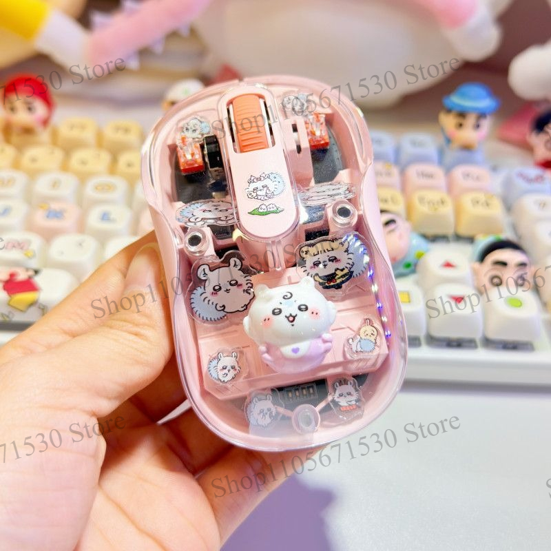 Kawaii Tech Accessories - Kawaii Chiikawa Przezroczysta Bezprzewodowa Myszka Kurimujji