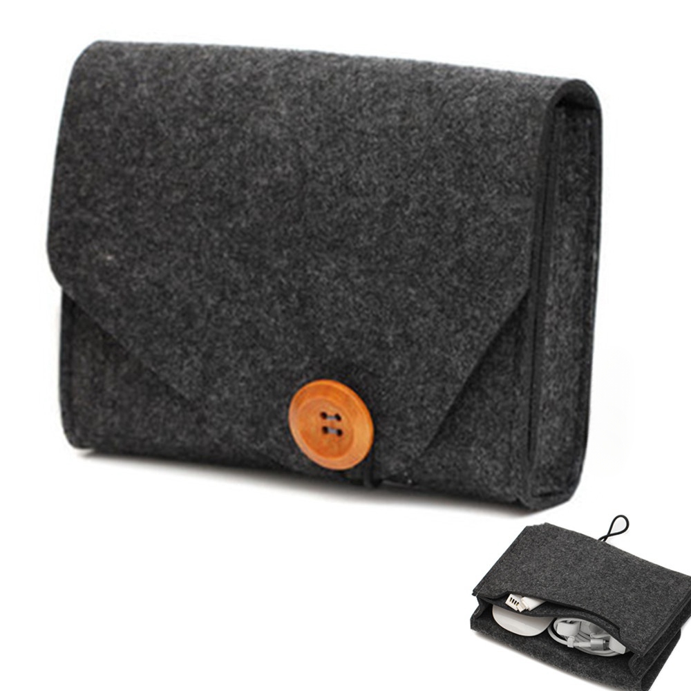 Tech Accessories Case - Przenośna filcowa torba do przechowywania na